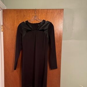 Fab’rik black mini dress with faux leather accents